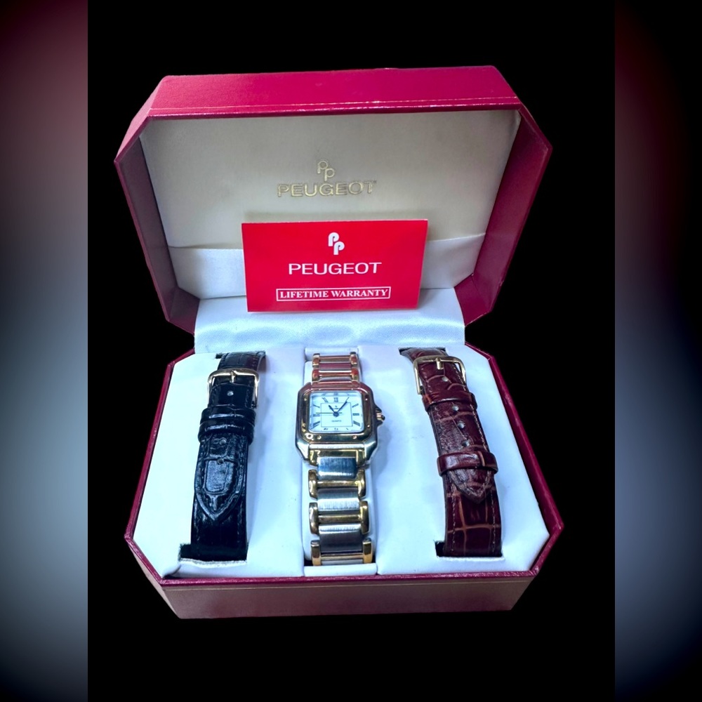 NIB Vintage Peugeot Interchangeable Watch Set